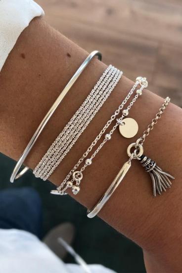 Set of 4 Evenne bracelets, silver color