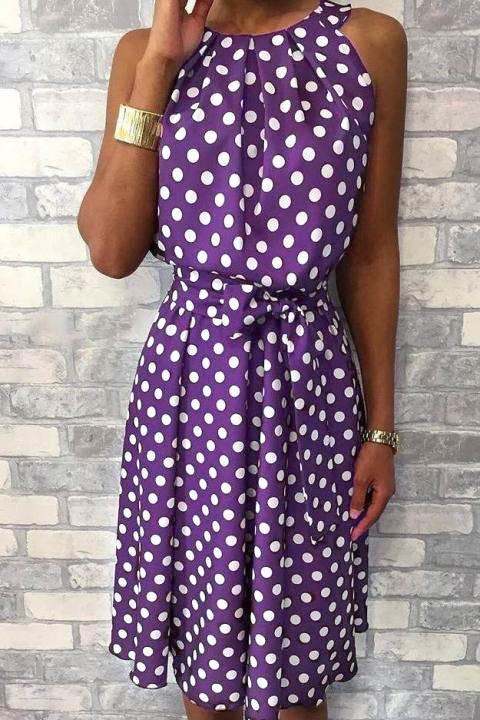 Polka dot print midi dress Moulisha, lilac