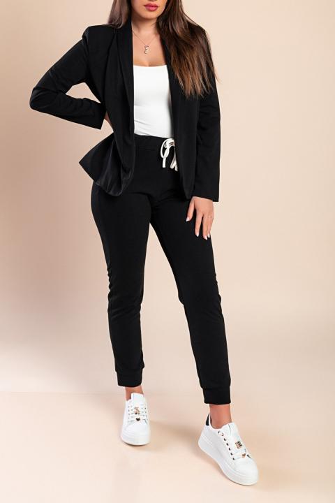 Elegant blazer trouser set Estrena, black