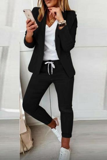 Elegant blazer trouser set Estrena, black
