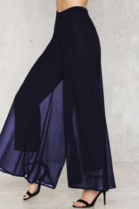Elegant long pants Veronna, dark blue