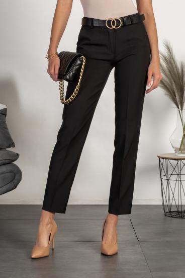 Elegant long trousers with straight legs Tordina, black