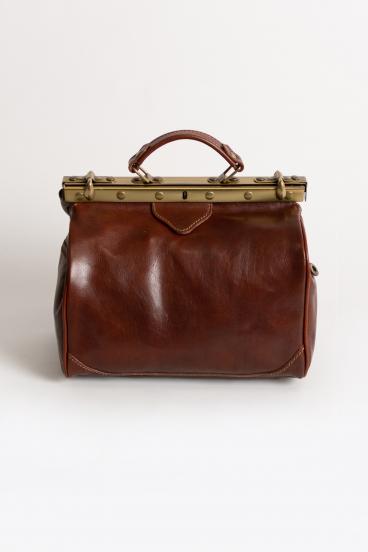 Genevive natural leather bag, brown