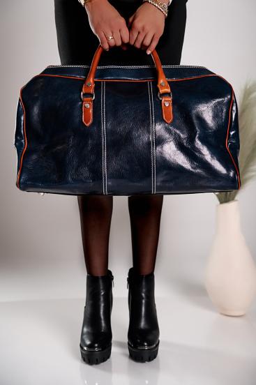 Ella natural leather bag, dark blue