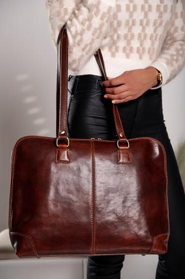 Hadley natural leather bag, brown