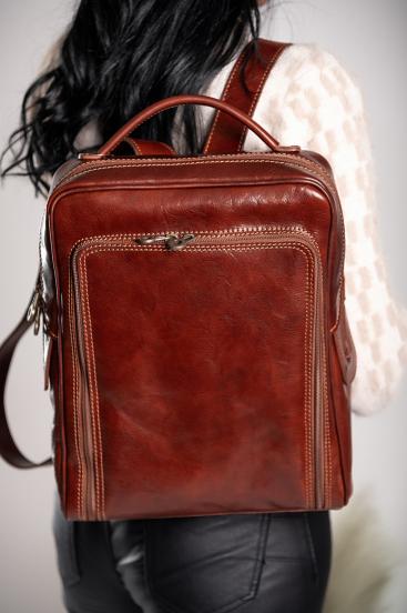 Real leather bag Mackenzie, brown