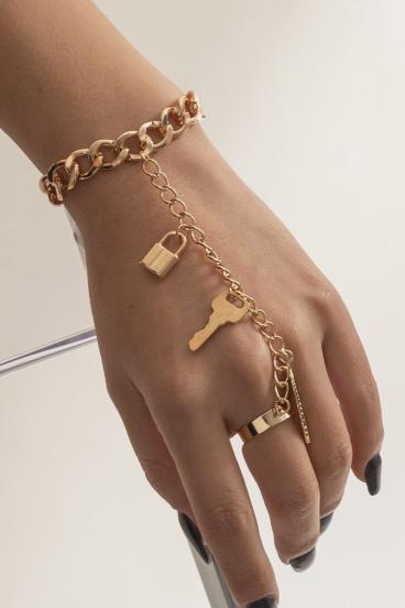 Elegant bracelet with Cedera pendants, gold color