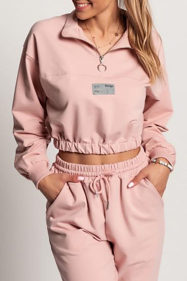 Polistena cropped sports t-shirt, light pink