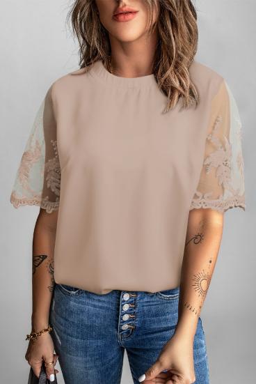 Women's T-shirt with transparent sleeves Jurana, apricot