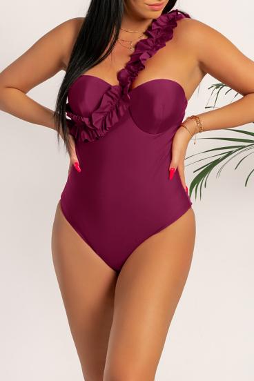 Fashion swimsuit with a strap Jimma, burgundy