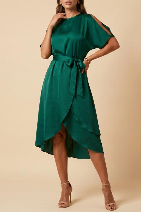 Elegant midi dress with cut-outs Thiena, green