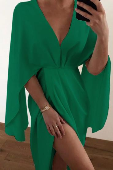 Elegant mini dress with opening Coccolia, green