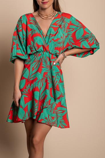 Elegant mini dress with print Toretta, green
