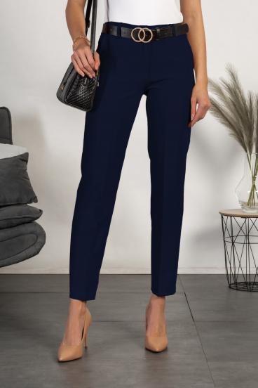 Elegant long trousers with straight legs Tordina, dark blue