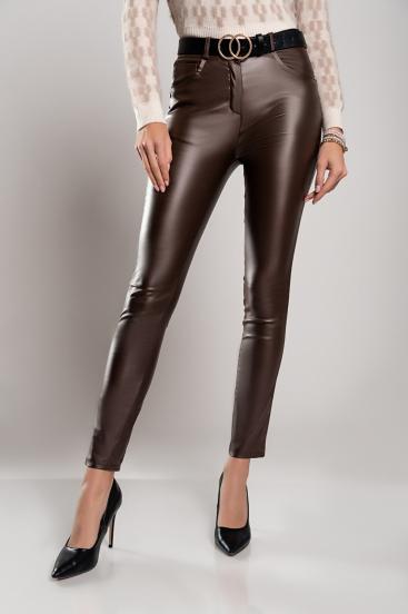 Tight pants from imitation leather Roda, brown