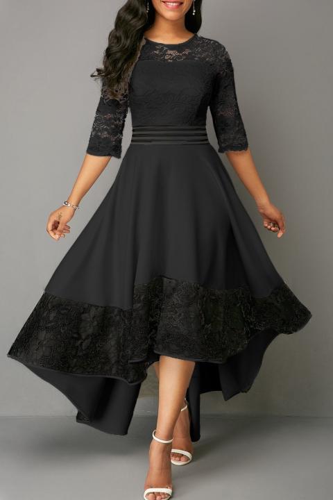 Elegant dress with lace Bianca, black