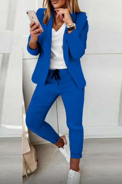 Monochrome elegant trousers and blazer set Estrena, blue