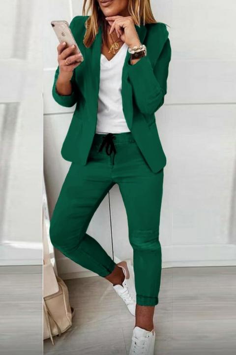 Solid color elegant blazer and trousers set Estrena, light green