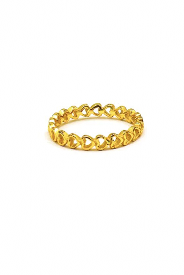 Ring made of mini hearts, ART1024, gold colored