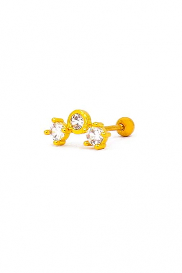 Elegant mini earring, ART943, gold color