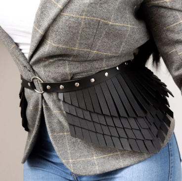 Decorative faux leather belt, ART2786, black