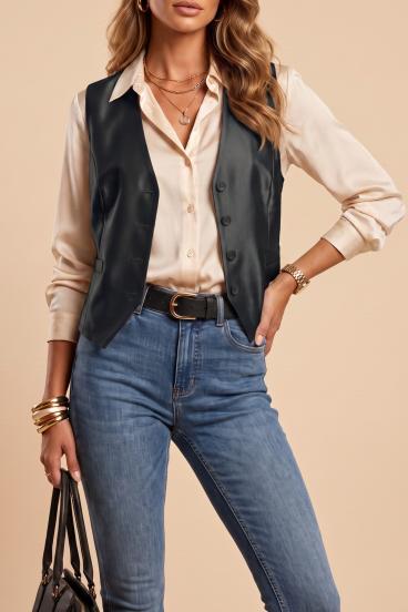 Elegant vest with buttons, gray