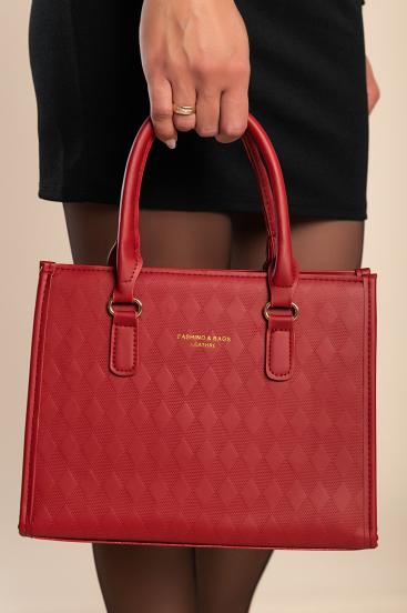 Elegant handbag, burgundy