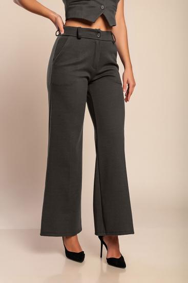 Long trousers made of warm fabric, grey