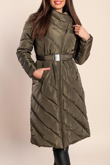 Long padded jacket, olive