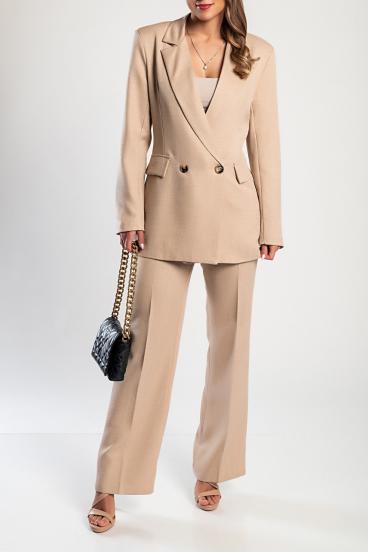 Elegant blazer and pants set, beige