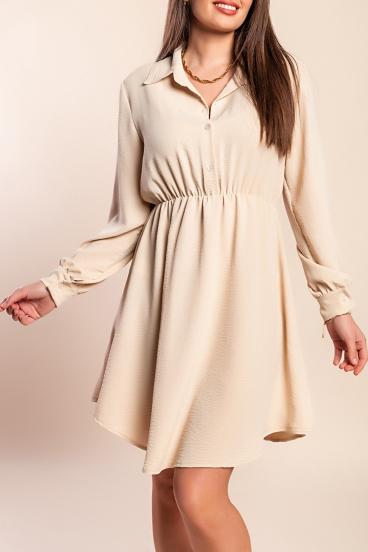 Mini dress with buttons, beige
