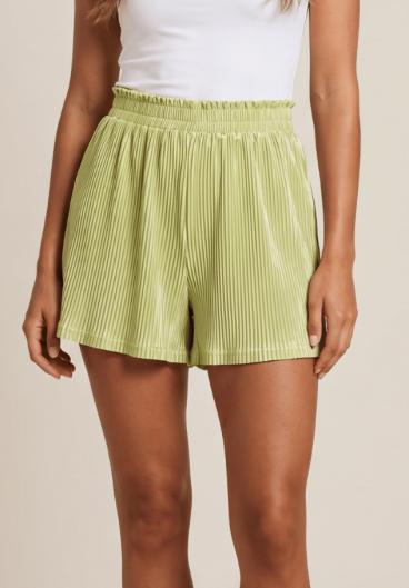 Elastic waist shorts, Light green