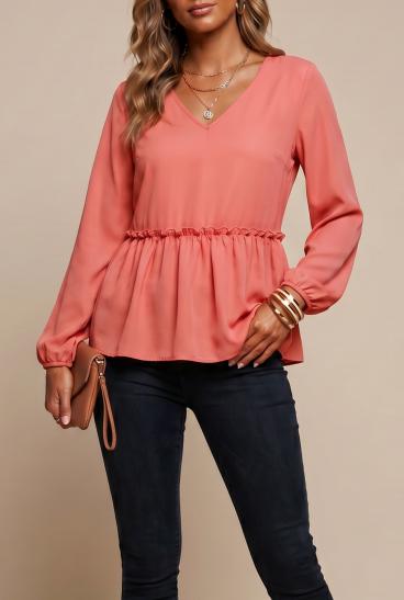 Long-sleeved blouse, antique pink