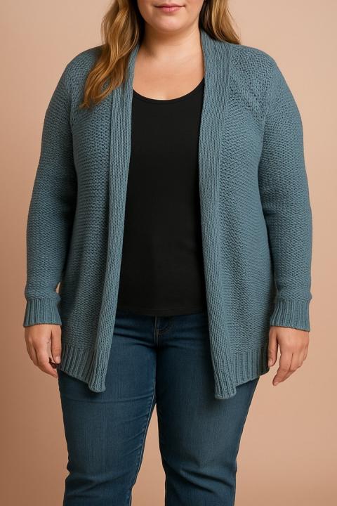 Knitted cardigan, blue