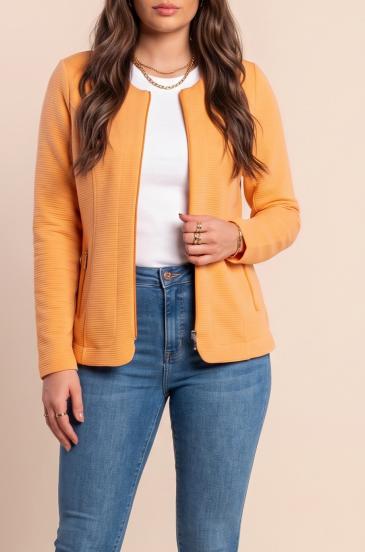 Plus size zip-up top, orange