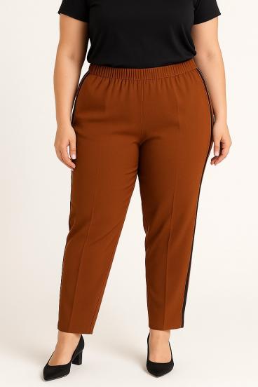 Plus size elegant pants, brown