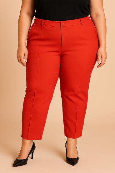 Plus size elegant pants, coral