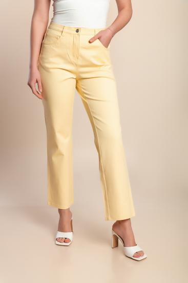 Plus size cotton pants, yellow