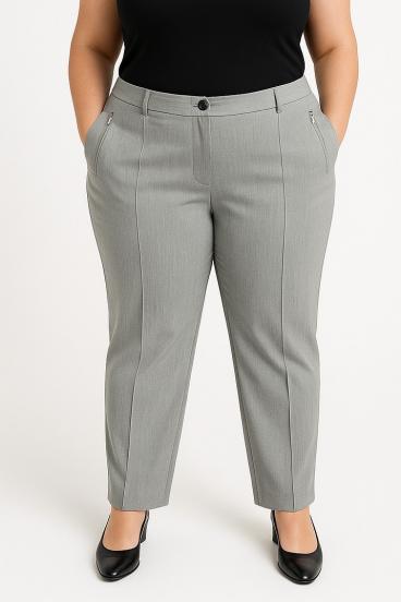 Plus size elegant pants, gray