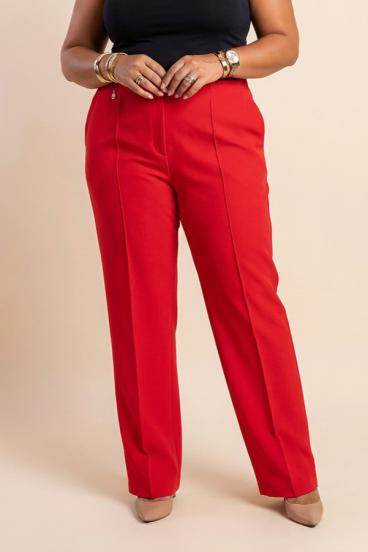 Plus size elegant pants, red