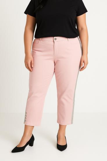 Plus size cotton pants, pink