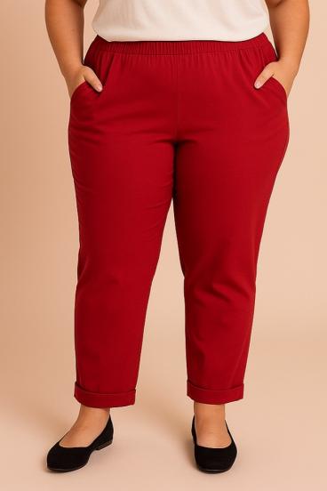Plus size pants, burgundy