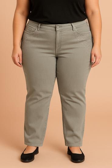 Plus size jeans, green
