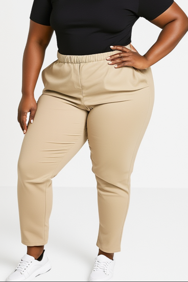 Plus size cotton pants, olive