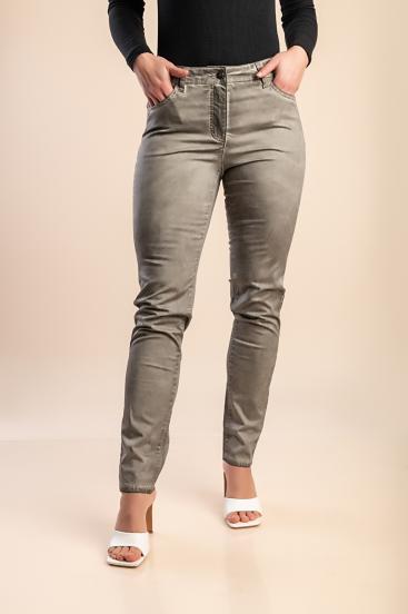 Slim cotton pants, gray