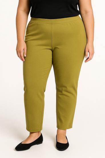 Plus size elegant pants, light green