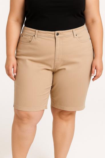 Plus size cotton pants, beige