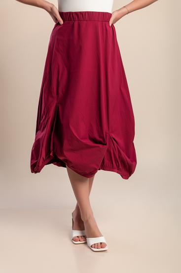 Cotton skirt, burgundy