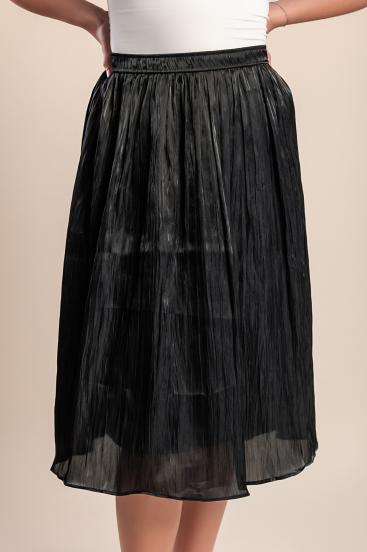 Plus size midi skirt, black