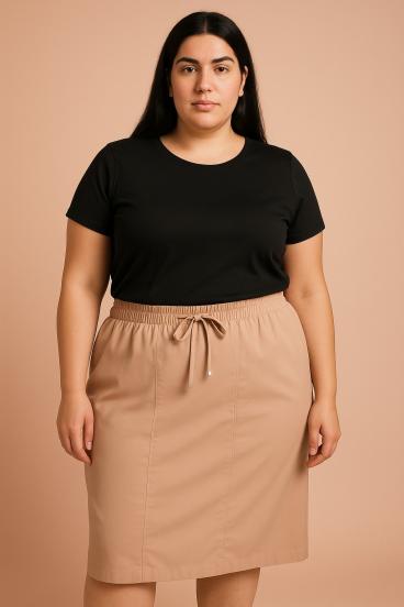 Plus size skirt, beige